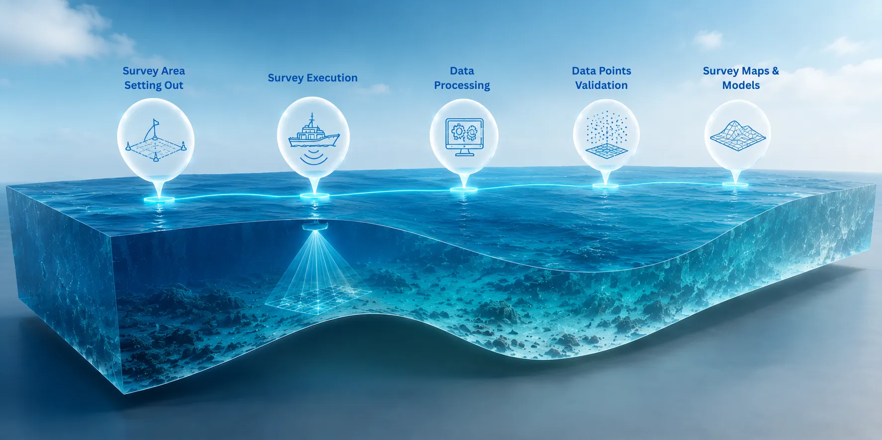 Coastal and marine surveys methodology: investigate, model, design, permit, build, monitor