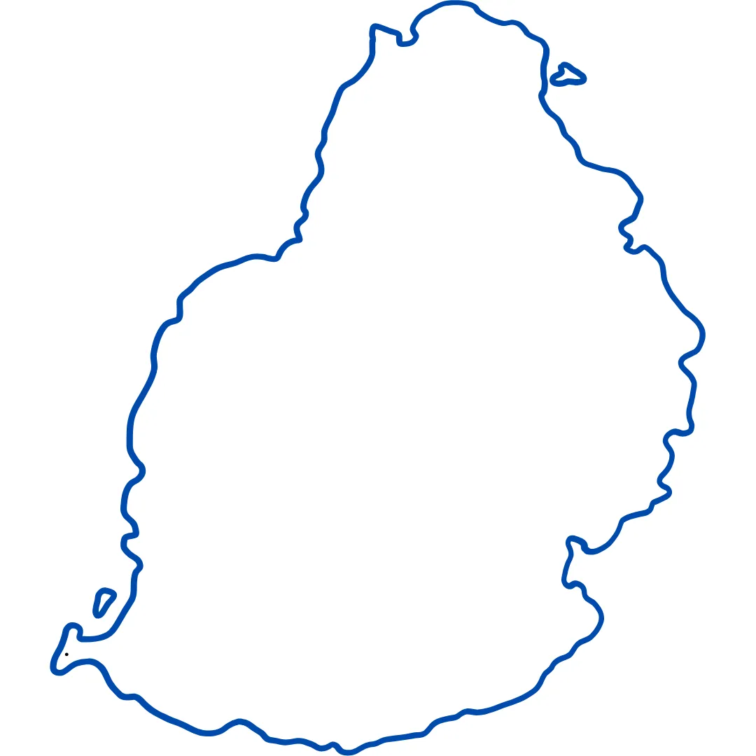 Illustrative map of Mauritius with 11 marked OceanVolts project locations