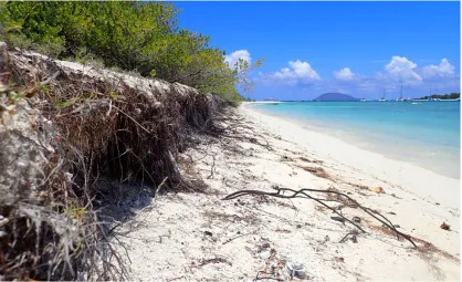 Eroded coastline at Mont Choisy, Mauritius